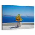 Santorini Canvas Prints - Greek Island Artwork with Lemon Tree