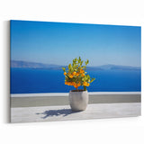 Santorini Canvas Prints - Greek Island Artwork with Lemon Tree