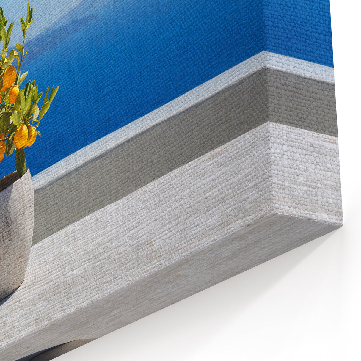 Santorini Canvas Prints - Greek Island Artwork with Lemon Tree