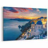 Scenic Santorini Prints - Greece Landscape Art at Dusk