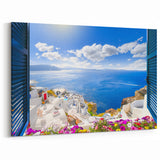 Greece Landscape Art – Scenic Santorini Canvas Prints of Aegean Sea