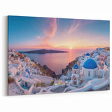 Scenic Santorini Prints – Greek Island Artwork with Sunset View