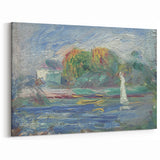 Pierre-Auguste Renoir Paintings – Impressionist Landscape Art Print of River Scene