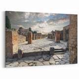Ancient Ruins Wall Art - Historic Street Canvas Print for Timeless Decor