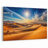 Majestic Sunlit Sandscape Art - Golden Desert Dunes Canvas