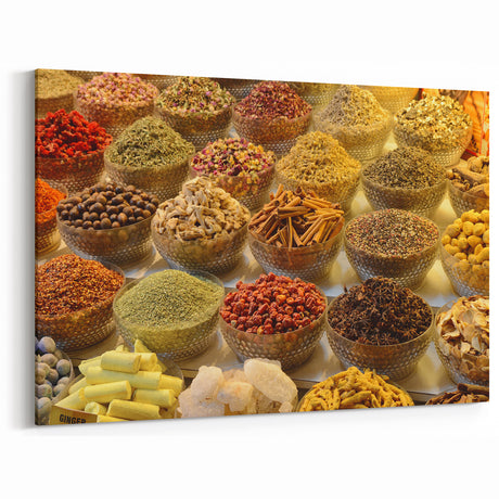 Vibrant Dubai Spice Market Art - Colorful Canvas Prints Featuring Exotic Spices