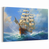 Classic Sailing Ship in Storm – Maritime Canvas Art | Nautical Decor