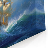Classic Sailing Ship in Storm – Maritime Canvas Art | Nautical Decor
