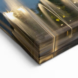 Modern Abu Dhabi Skyline Art - Etihad Towers Canvas Print with Fountains