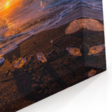 Northern Lights Artwork - Sunset Glow Over Greenland Icebergs