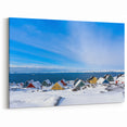 European Scenic Art - Colorful Greenland Homes by the Arctic Sea