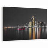 Abu Dhabi Cityscape Night Canvas - Modern Skyline Wall Art