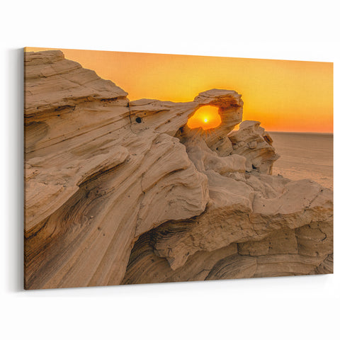 Abu Dhabi Desert Art Canvas - Stunning Sunset Desertscape Wall Art