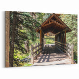 Vail Ski Resort Art - Rustic Wooden Bridge in Forest Landscape Wall Art