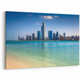 Abu Dhabi Skyline Coastal Canvas - Modern Cityscape Wall Art