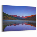 Vail Landscape Canvas - Sunset Mountain Reflections Over Serene Lake