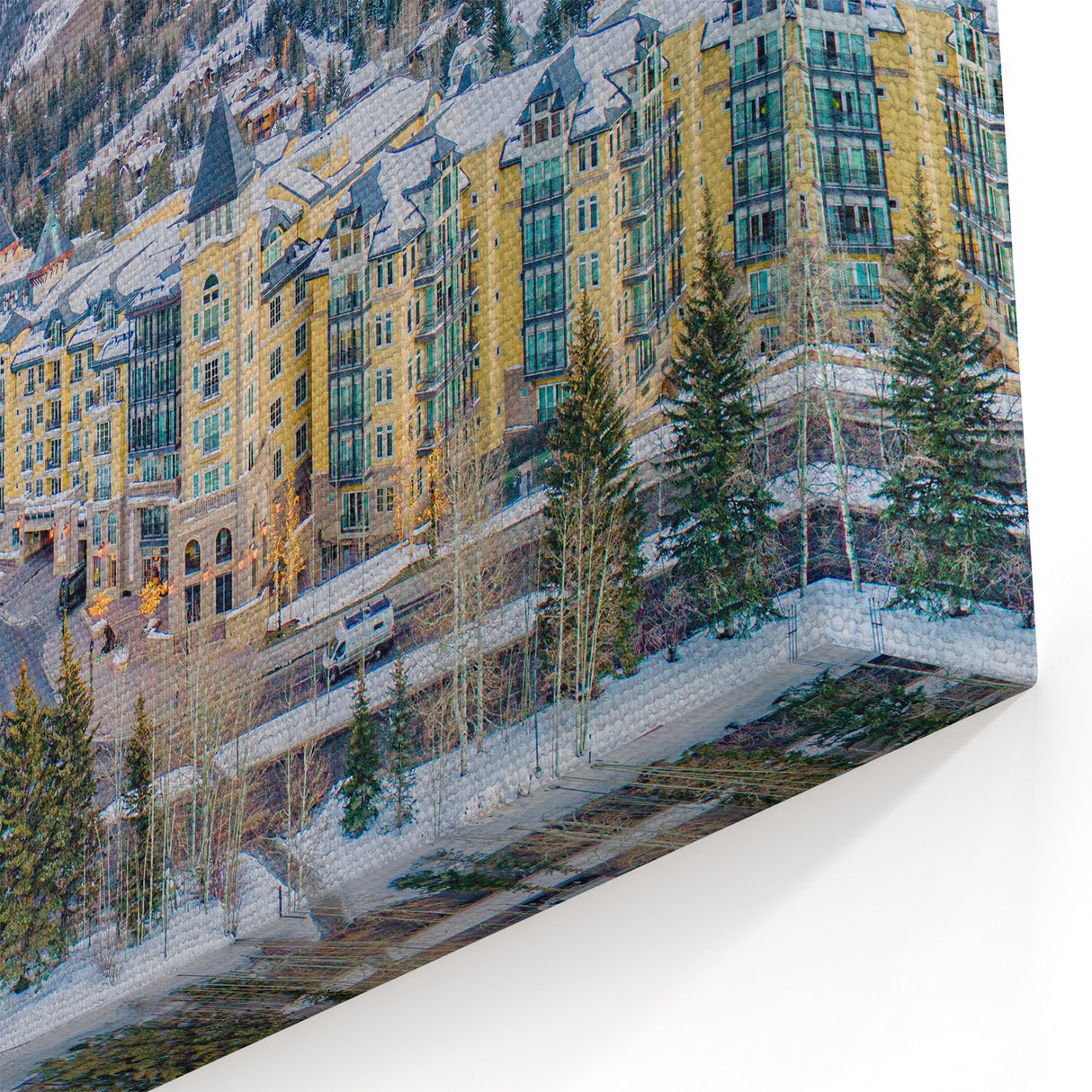 Vail Ski Resort Art - Sunset Over Snowy Village and Majestic Mountains