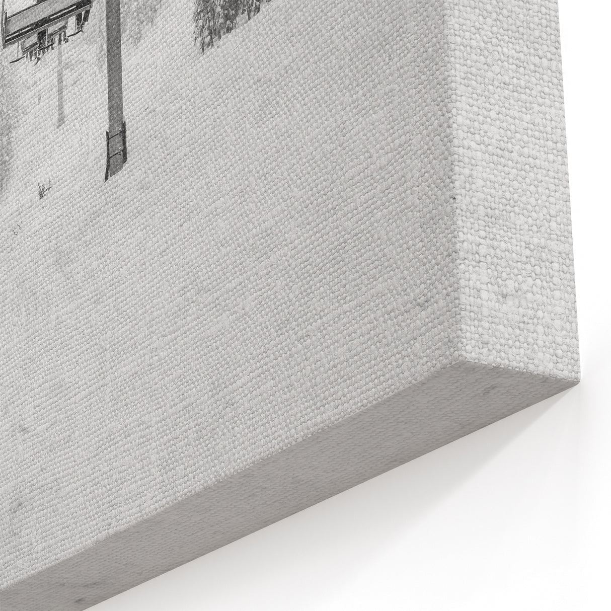 Vail Ski Resort Art - Black and White Snowy Ski Lift in Winter Forest