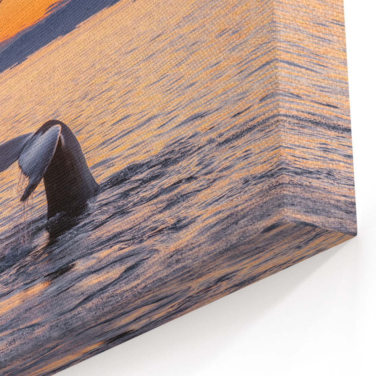 Greenland Landscape Art - Whale Tail at Sunset Arctic Scenery Wall Decor