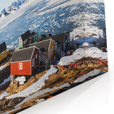 Greenland Landscape Art - Colorful Arctic Village Scenic Wall Decor
