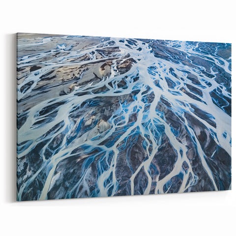 Canterbury Wall Art - New Zealand Aerial River Network Abstract Prints