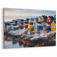 Greenland Landscape Art - Colorful Coastal Village Arctic Wall Decor