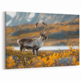 Greenland Nature Canvas - Majestic Reindeer in Autumn Wilderness Wall Art