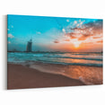 Burj Al Arab Sunset Canvas - Serene Dubai Coastal Skyline Wall Art