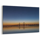 Tranquil Skyline Reflection Wall Art - Abu Dhabi Bridge Sunset Canvas