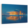 Modern Abu Dhabi Nightscape - Reflections on Architectural Masterpiece