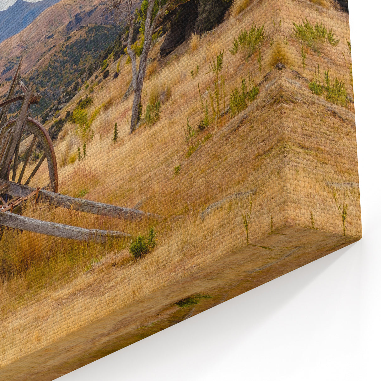 Otago Wall Art – Central Otago Landscape with Rustic Cart  New Zealand Scenery