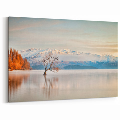 Otago Wall Art - Serene Lake and Mountain Canvas, New Zealand Scenery