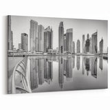 Dubai Black and White Art - Stunning Dubai Canvas Prints Featuring Skyline Reflections