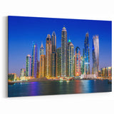 Dubai Skyline Night Art - Stunning Canvas Prints Featuring Iconic Skyscrapers