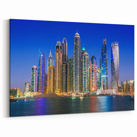 Dubai Skyline Night Art - Stunning Canvas Prints Featuring Iconic Skyscrapers