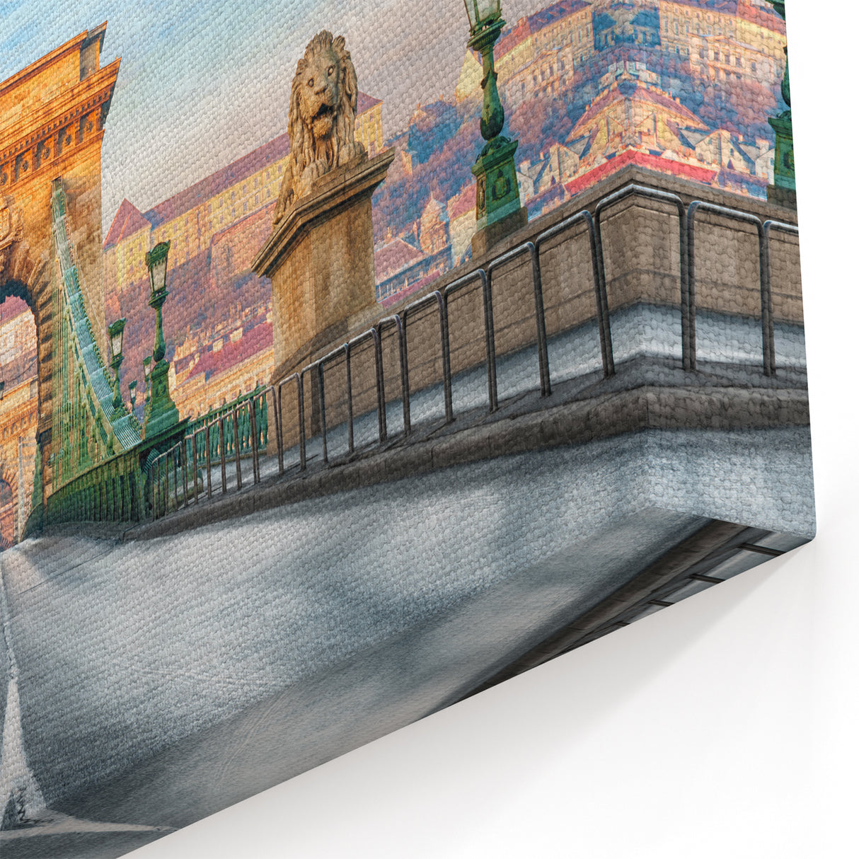 Budapest Cityscape Art - Hungarian Art Prints of Chain Bridge