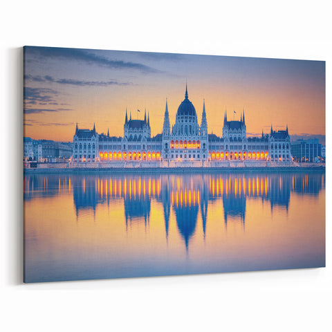 Hungarian Art Prints - Budapest Cityscape Art of Parliament Reflections