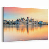 Hungary Wall Art - Budapest Cityscape Art of Parliament at Sunset