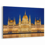 Budapest Cityscape Art - Hungary Wall Art of Parliament at Night