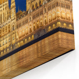 Budapest Cityscape Art - Hungary Wall Art of Parliament at Night