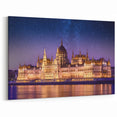 Budapest Cityscape Art - Hungarian Parliament at Night Under Stars