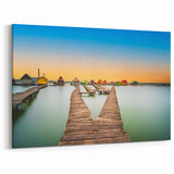 Hungary Scenic Prints - Colorful Fishing Huts on Lake Bokod