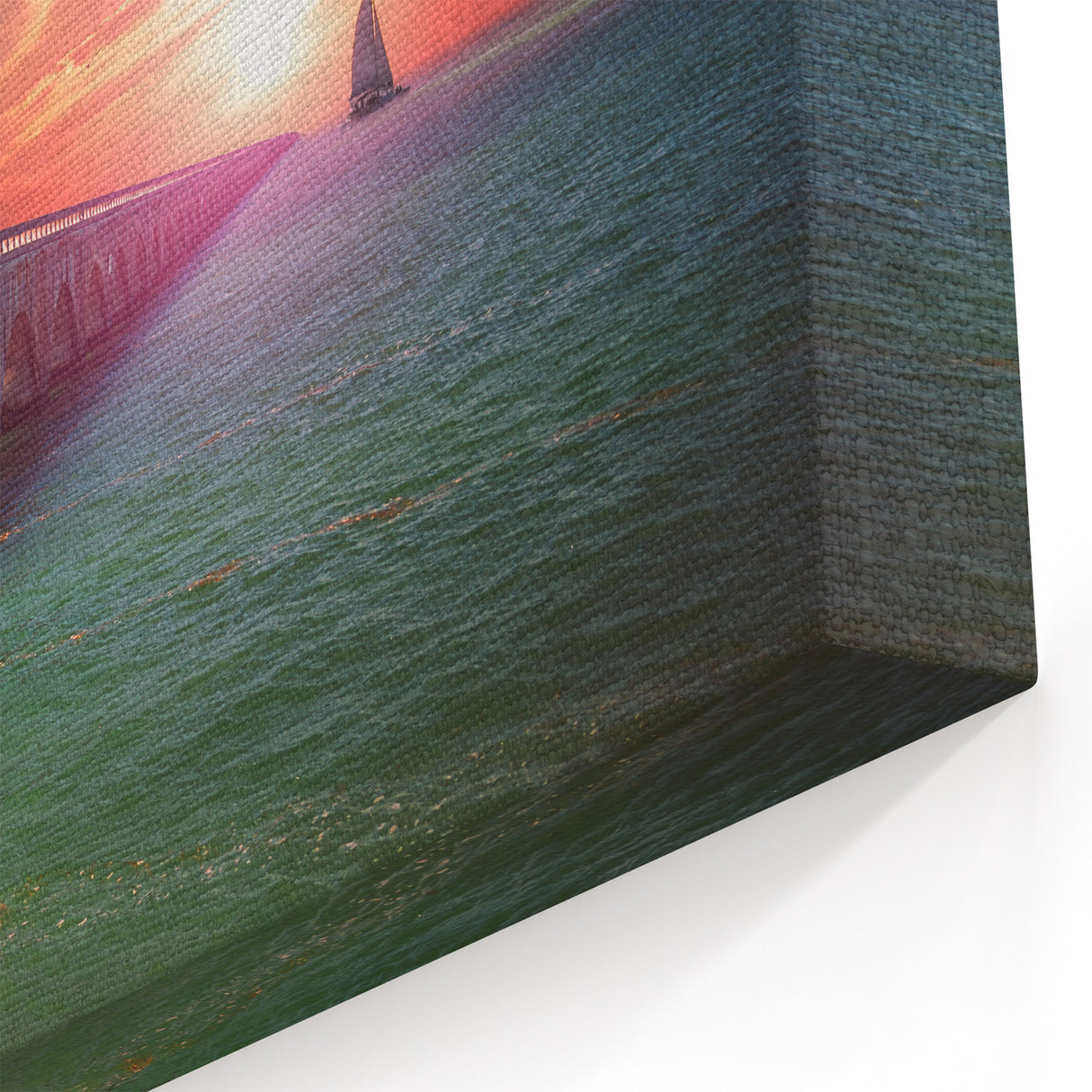 Florida Keys Coastal Art – Bridge Sunset with Tropical Nautical Scenery