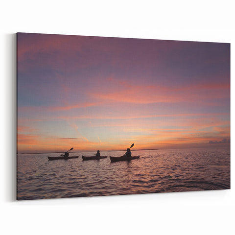 Florida Keys Wall Art – Kayaking at Sunset Coastal and Nautical Decor