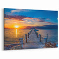 Florida Keys Dock Sunset Wall Art – Tropical Beach and Ocean Photography
