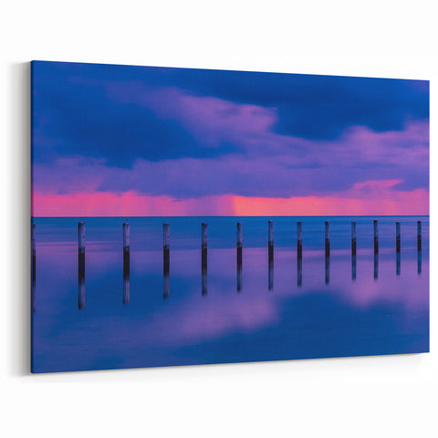 Florida Keys Purple Sunset Wall Art – Ocean and Coastal Scenic Decor