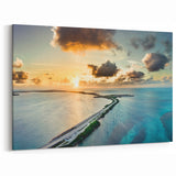 Florida Keys Aerial Sunset Wall Art – Coastal Road and Ocean Scenery