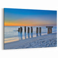 Florida Keys Sunset Beach Wall Art – Ocean View with Wooden Pilings
