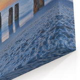 Florida Keys Sunset Beach Wall Art – Ocean View with Wooden Pilings
