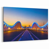 Meydan Bridge Dubai Art - Stunning Canvas Prints Featuring Futuristic Night Views
